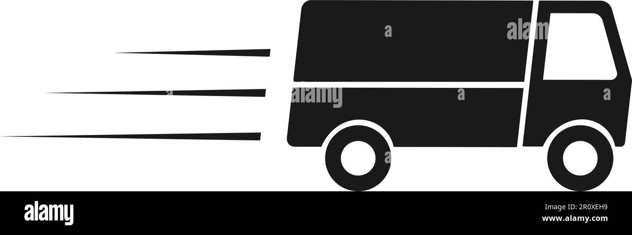 Symbol für Lieferwagen mit schneller Lieferung für App und Web. Vektordarstellung Stock Vektor