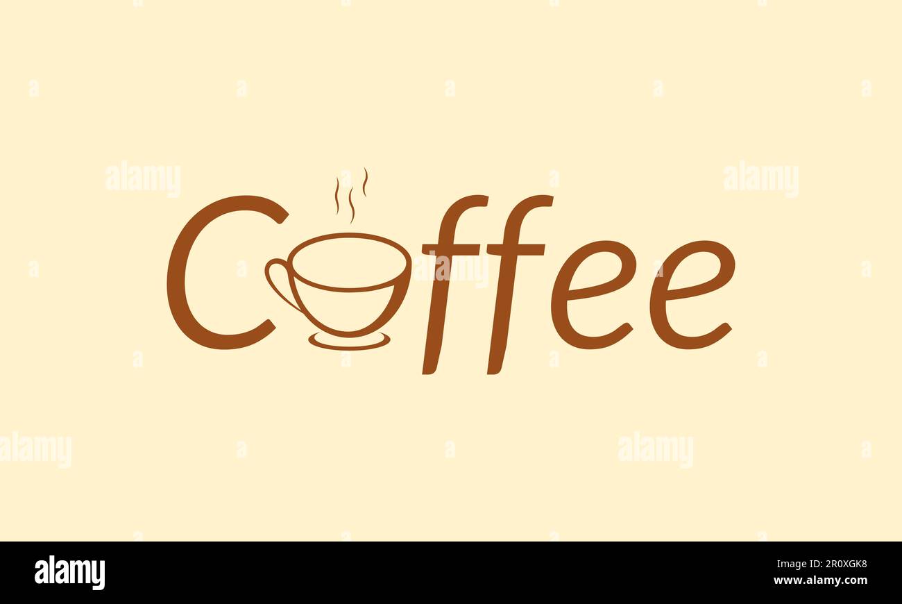 Kaffee Typografie Textlogo-Design. Kaffee Typographisches Word-Logo Vector Design Für Unternehmen. Stock Vektor