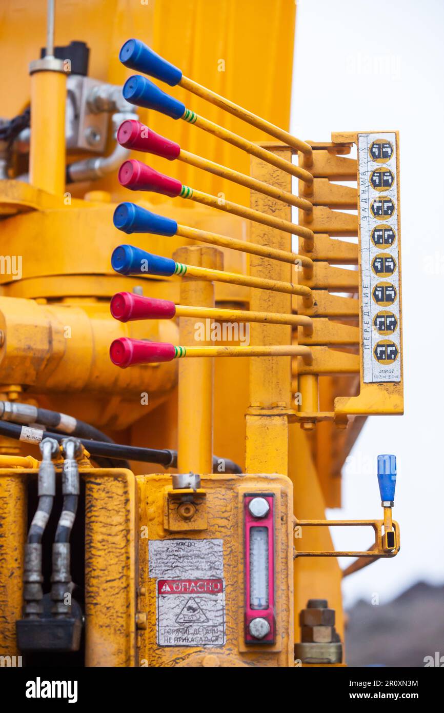 Mobile Kransteuerhebel Stockfoto