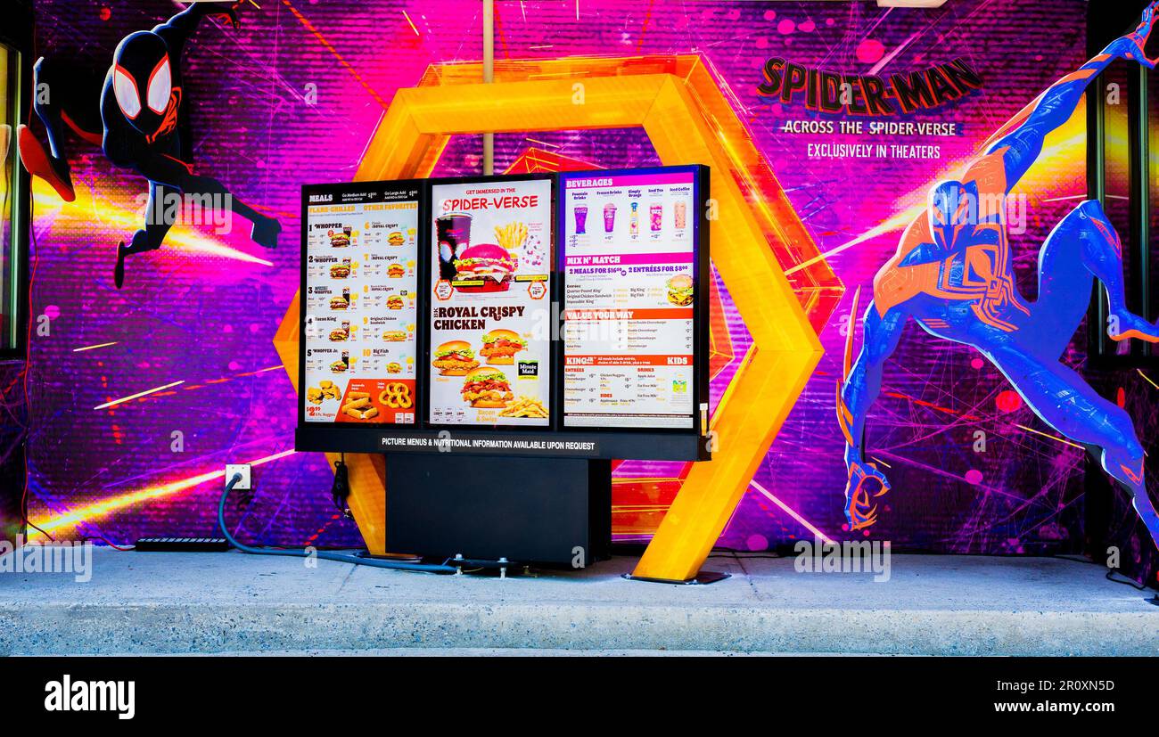 IMAGE DISTRIBUTED FOR BURGER KING Drive thru menu board at "Spider