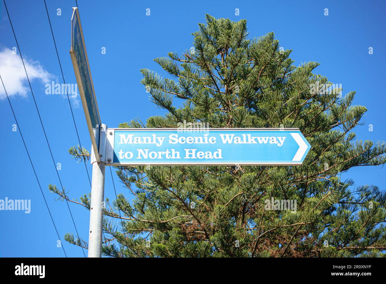 Ein Schild für den Manly Scenic Walkway in Sydney, Australien Stockfoto