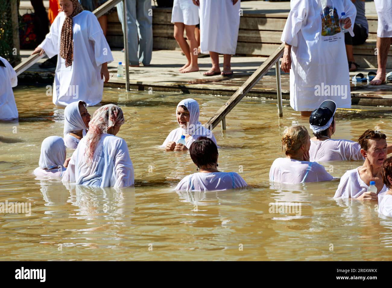 Jordanien. Jordanien-Fluss. Taufe. Der Ort, an dem Jesus getauft wurde Stockfoto