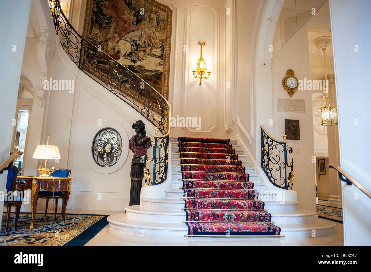 Paris, Frankreich, Hotel Le Ritz, Aussicht, Luxus Lifestyle, Schicke Treppe, Stockfoto