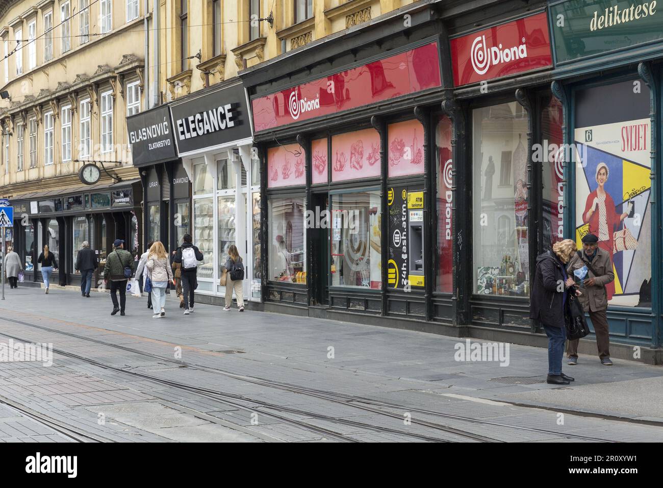 Haupteinkaufsstraße in Zagreb, Kroatien Stockfoto