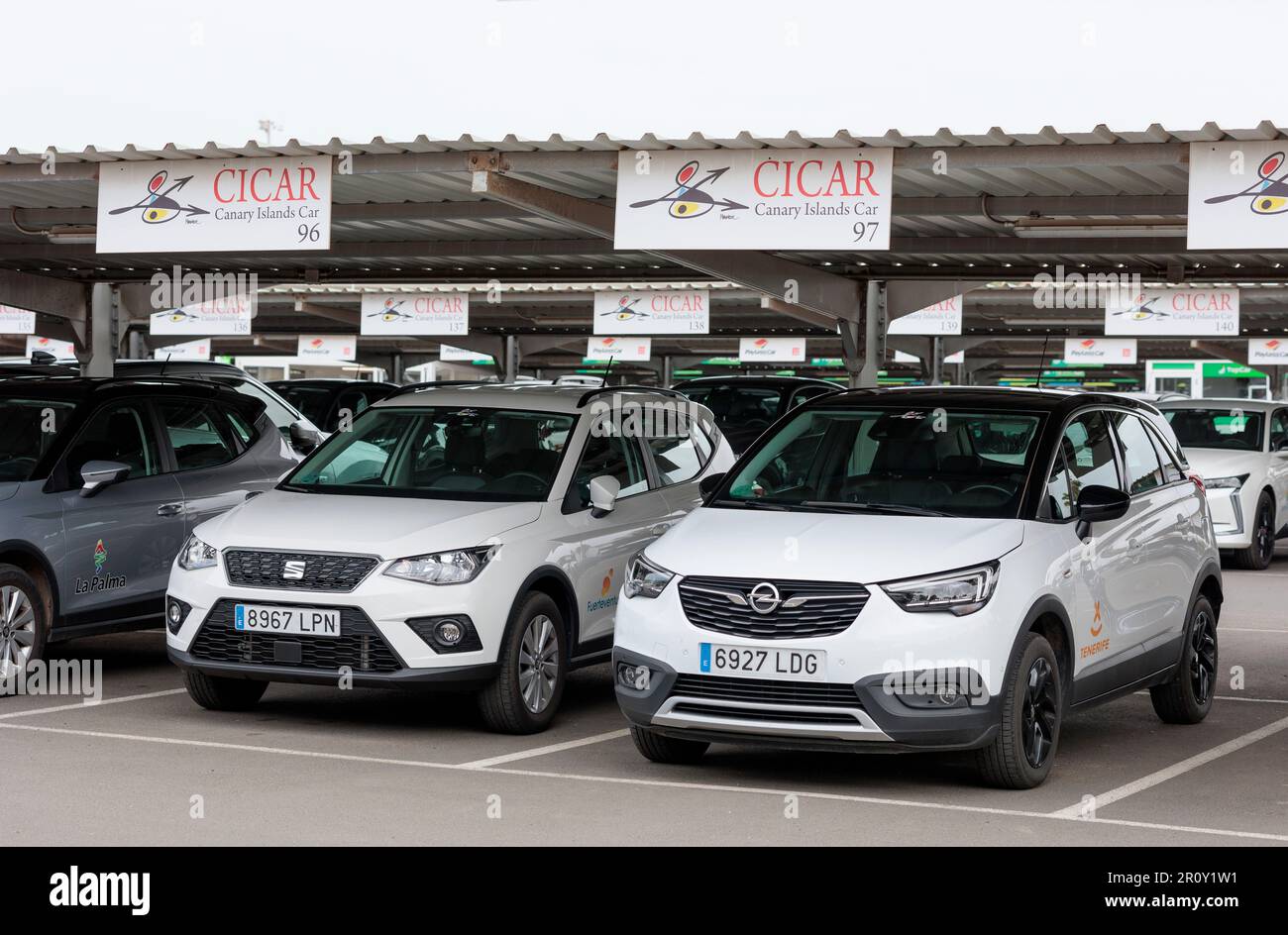 Autovermietung am Fuerteventura Flughafen Fuerteventura Kanarische Inseln Spanien Stockfoto
