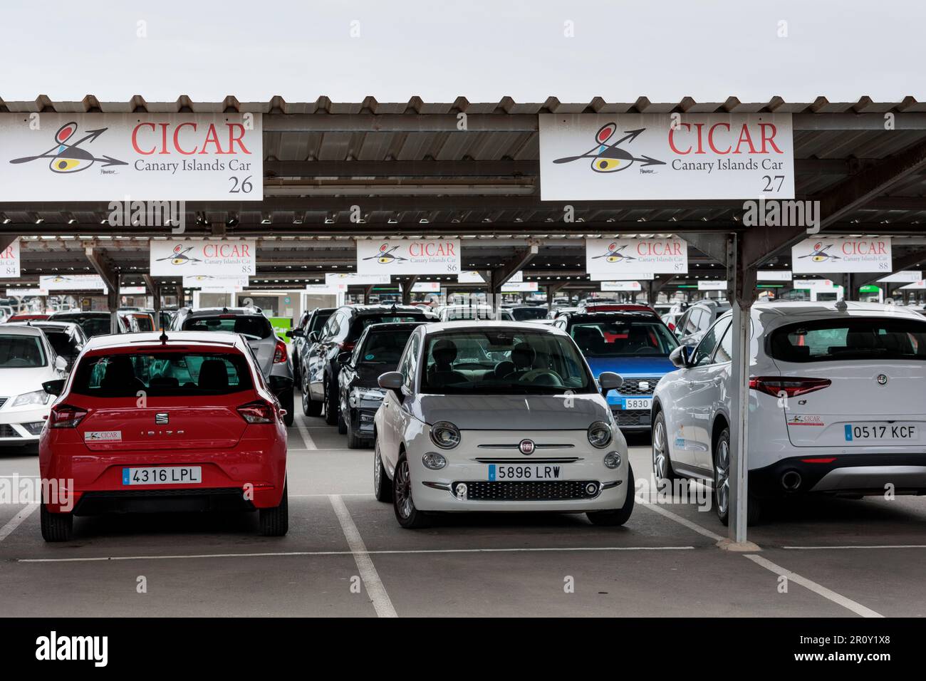 Autovermietung am Fuerteventura Flughafen Fuerteventura Kanarische Inseln Spanien Stockfoto