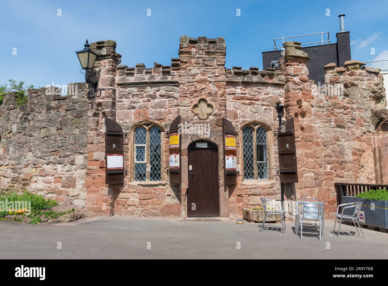Tamworth Castle Café und Souvenirladen Stockfoto