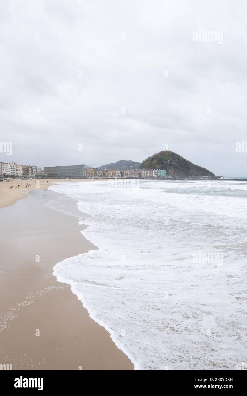Zurriola Beach, Donostia San Sebastian, Baskenland Stockfoto