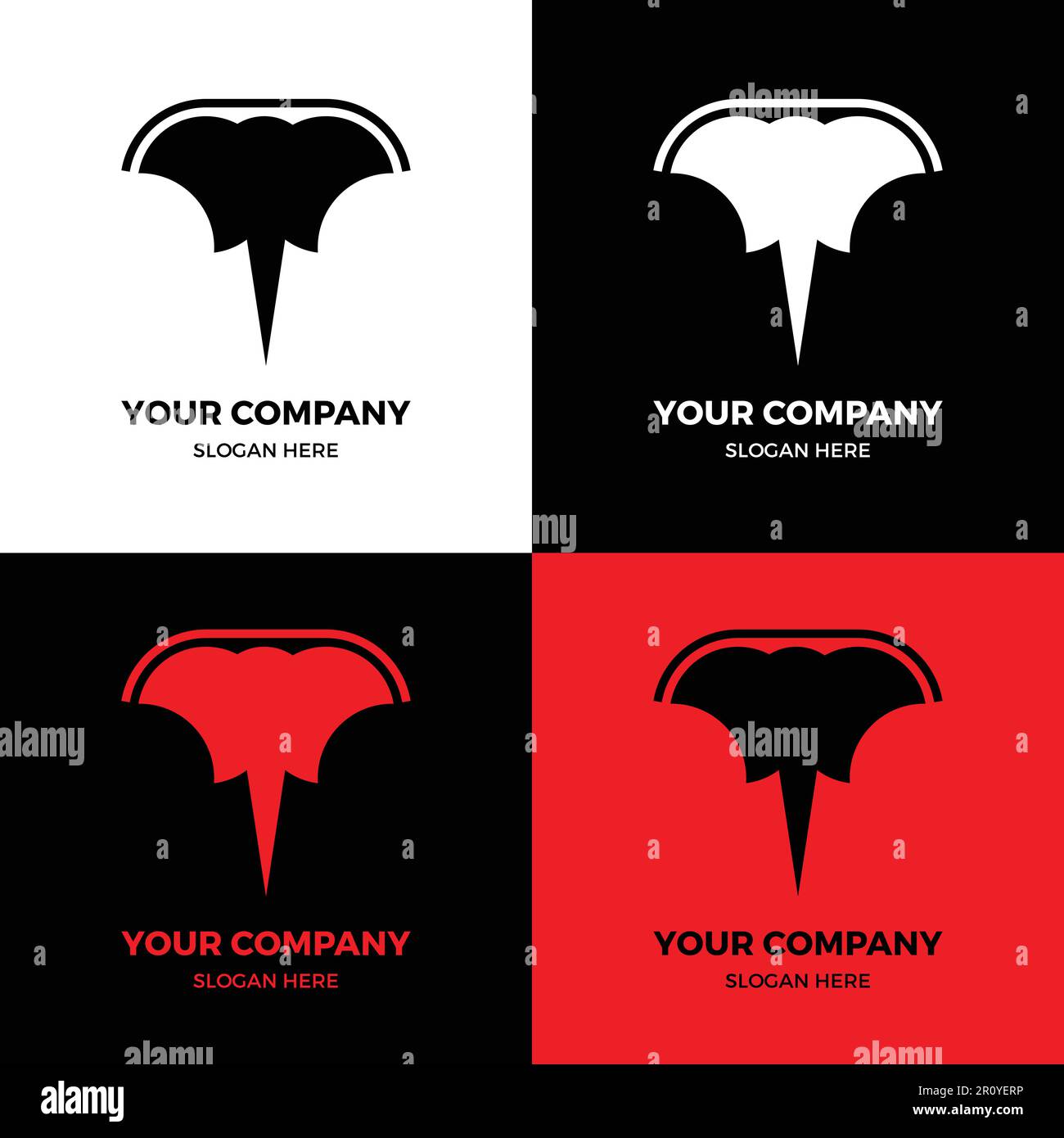 T abstraktes Elefanten-Logo, Elefanten-Logo-Symbol, T-Logo Stock Vektor