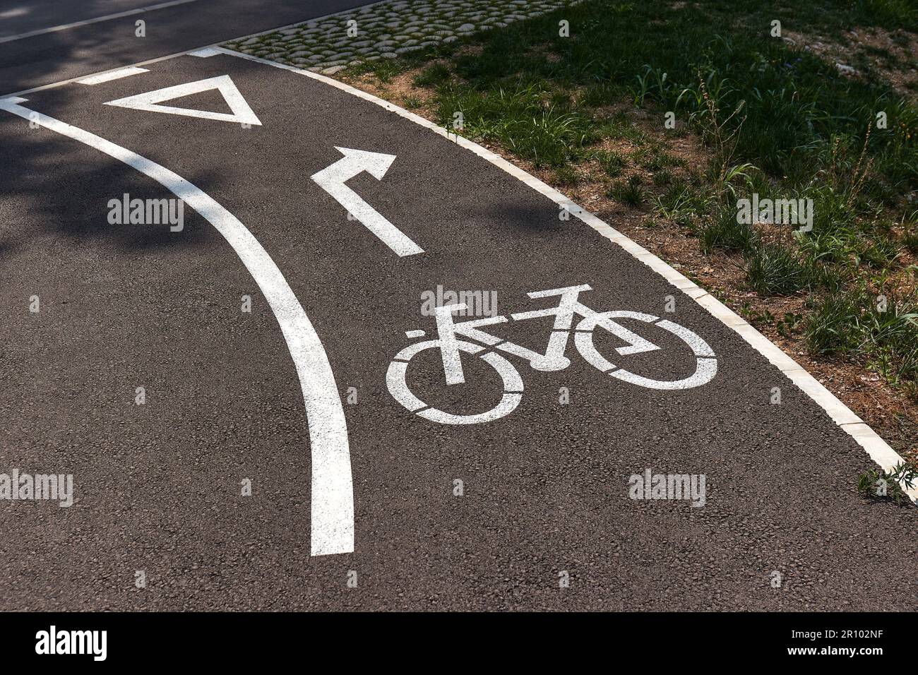 Fahrrad-Lane-Zeichen Stockfoto