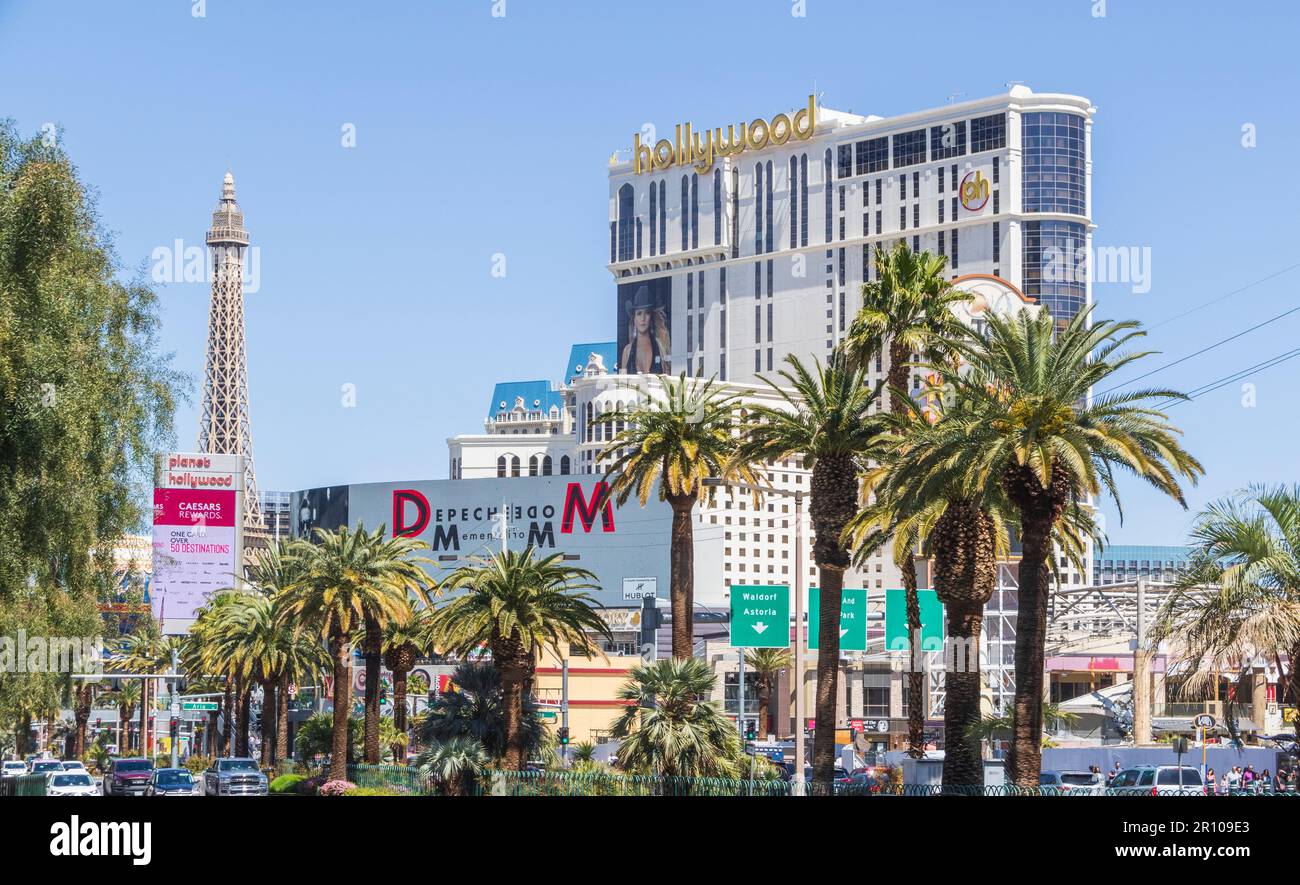 Las Vegas Strip Hotels und Casinos Stockfoto