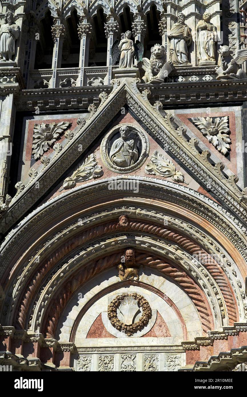 Italia, Italien, Italien; Cattedrale Metropolitana di Santa Maria Assunta; Metropolitan Cathedral of Saint Mary of the Himmelfahrt' Duomo di Siena; Dom Stockfoto