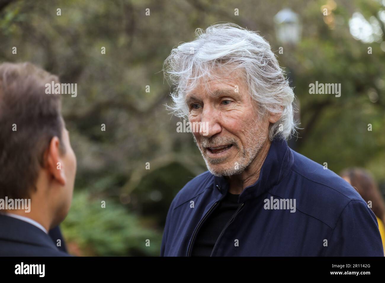 Roger Waters, ein englischer Musiker, der Mitbegründer der äußerst erfolgreichen progressiven Rockgruppe Pink Floyd war, ist auf diesem 2017-Foto zu sehen. Stockfoto