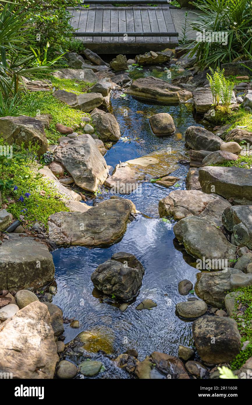 Stream Garden im Atlanta Botanical Garden in Gainesville, Georgia. (USA) Stockfoto