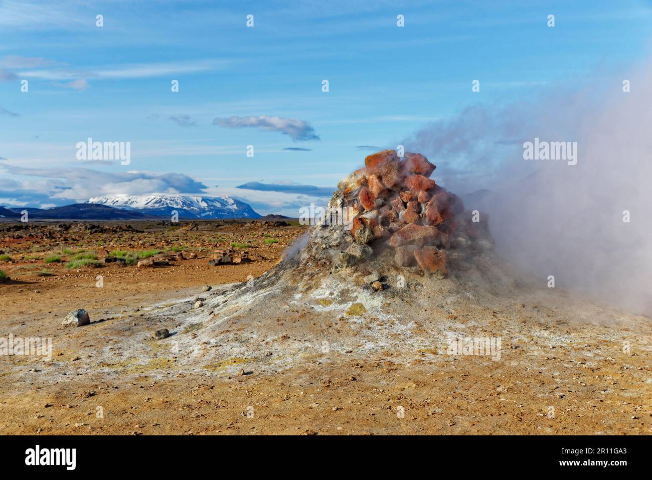 Geothermie-Gebiet Hverir, Namafjall, nahe Myvatn, Nordinsland, Island Stockfoto