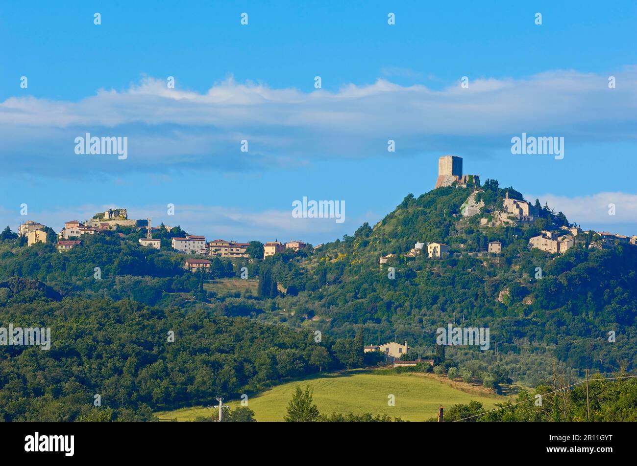 Rocca d'Orcia, Rocca von Tentennano, Val d'Orcia, Orcia-Tal, UNESCO-Weltkulturerbe, Toskana-Landschaft, Provinz Siena, Toskana, Italien Stockfoto