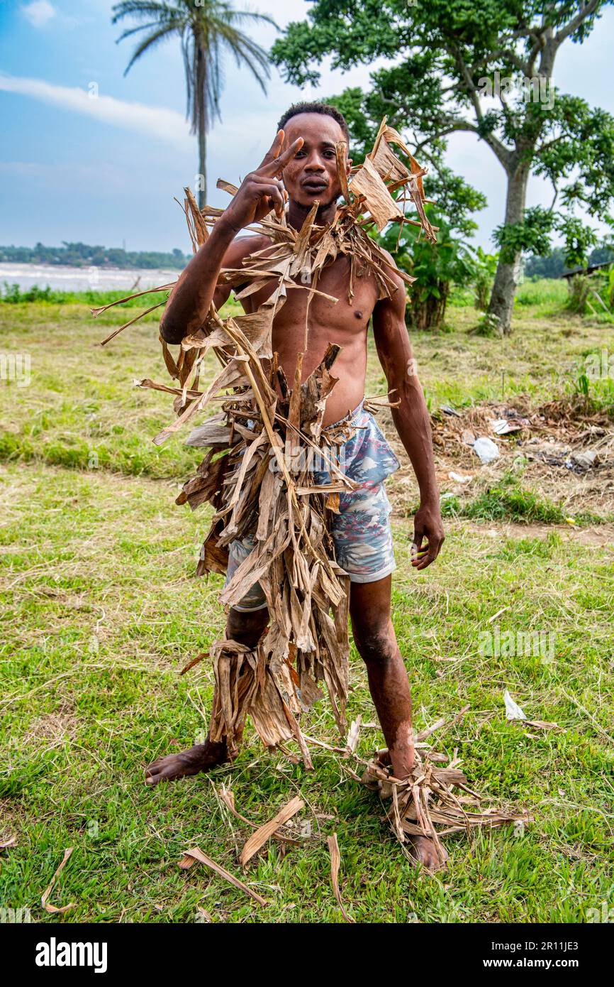 Wagenya-Stammesmänner, Kisangani, Kongo-Fluss, DR Kongo Stockfoto