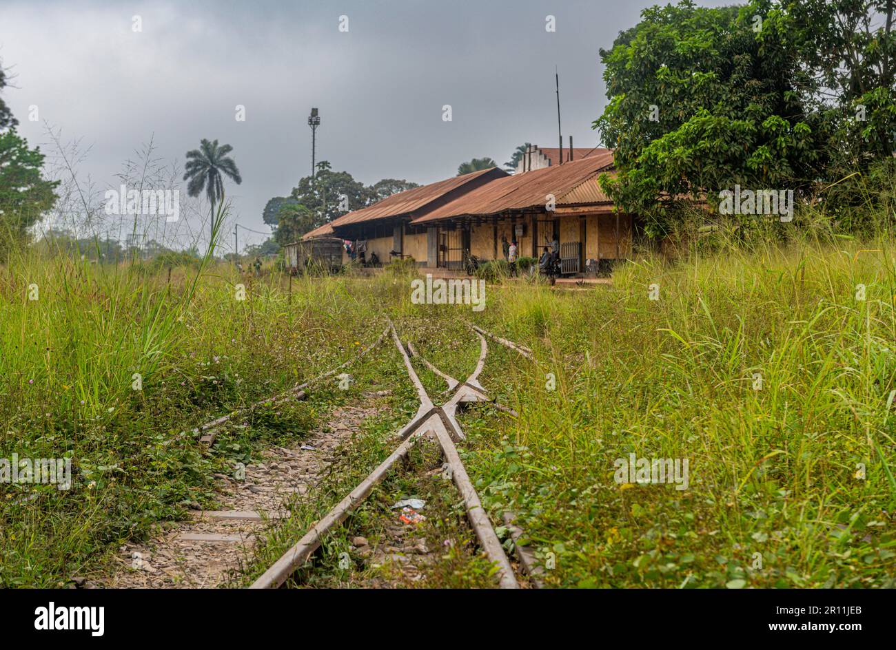 Alter Bahnhof, Mbanza Ngungu, DR Kongo Stockfoto