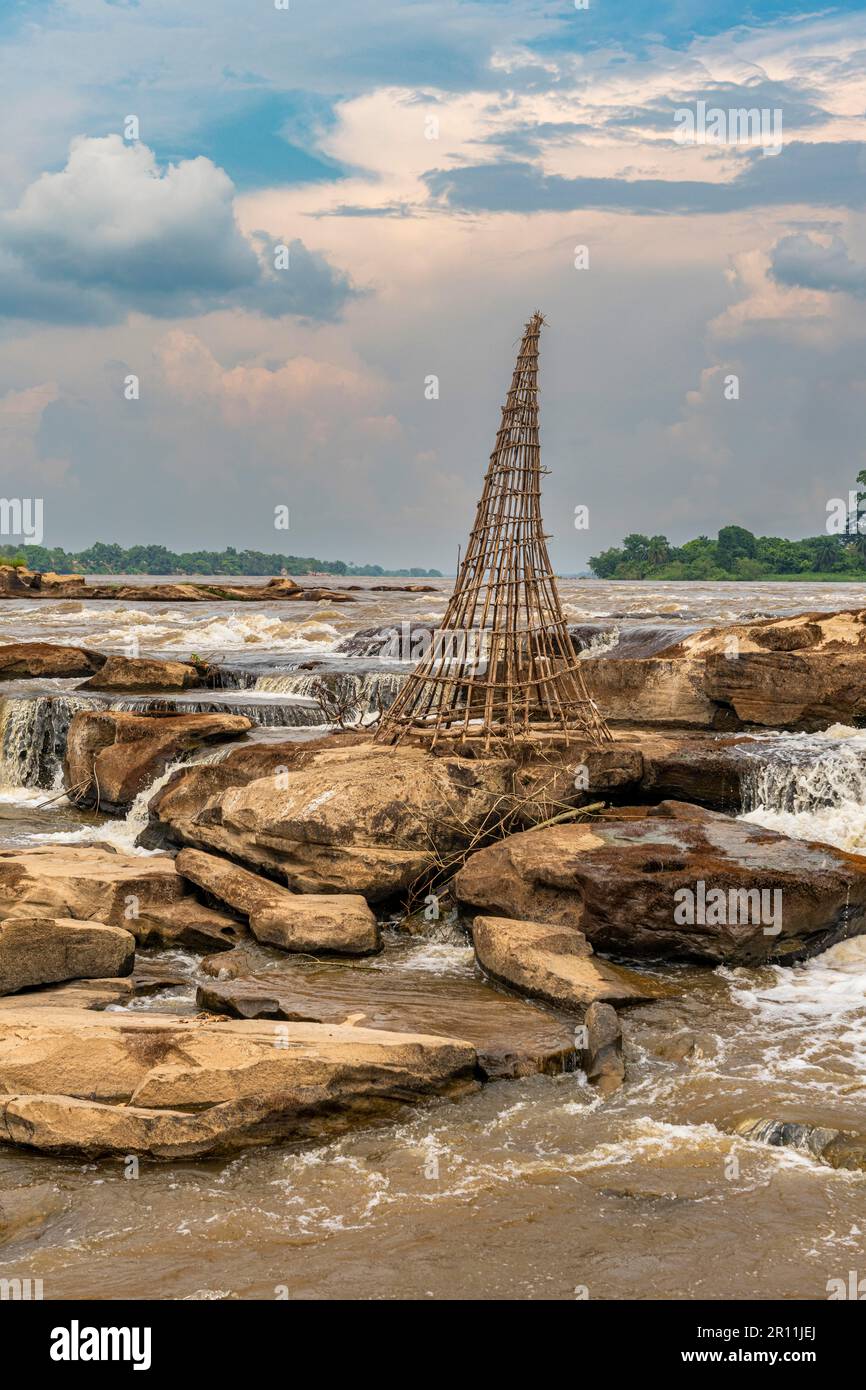 Angelkorb des Wagenya-Stammes, Kisangani, Kongo, DR Kongo Stockfoto