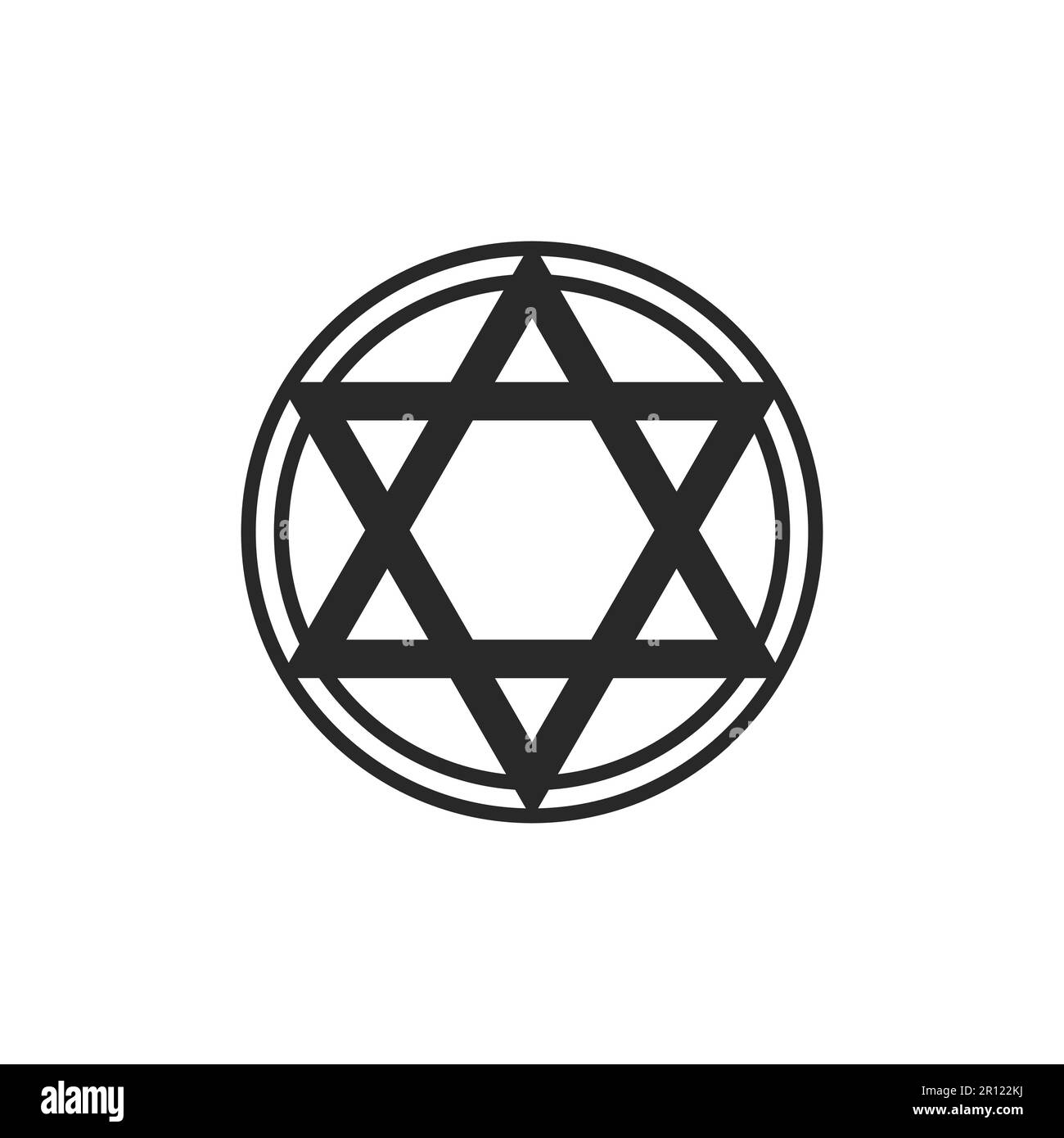 Pentagramm in einer Kreislinie ist ein isoliertes Bildelement. Vektorelement, Grafik-Design-Tattoo Stock Vektor