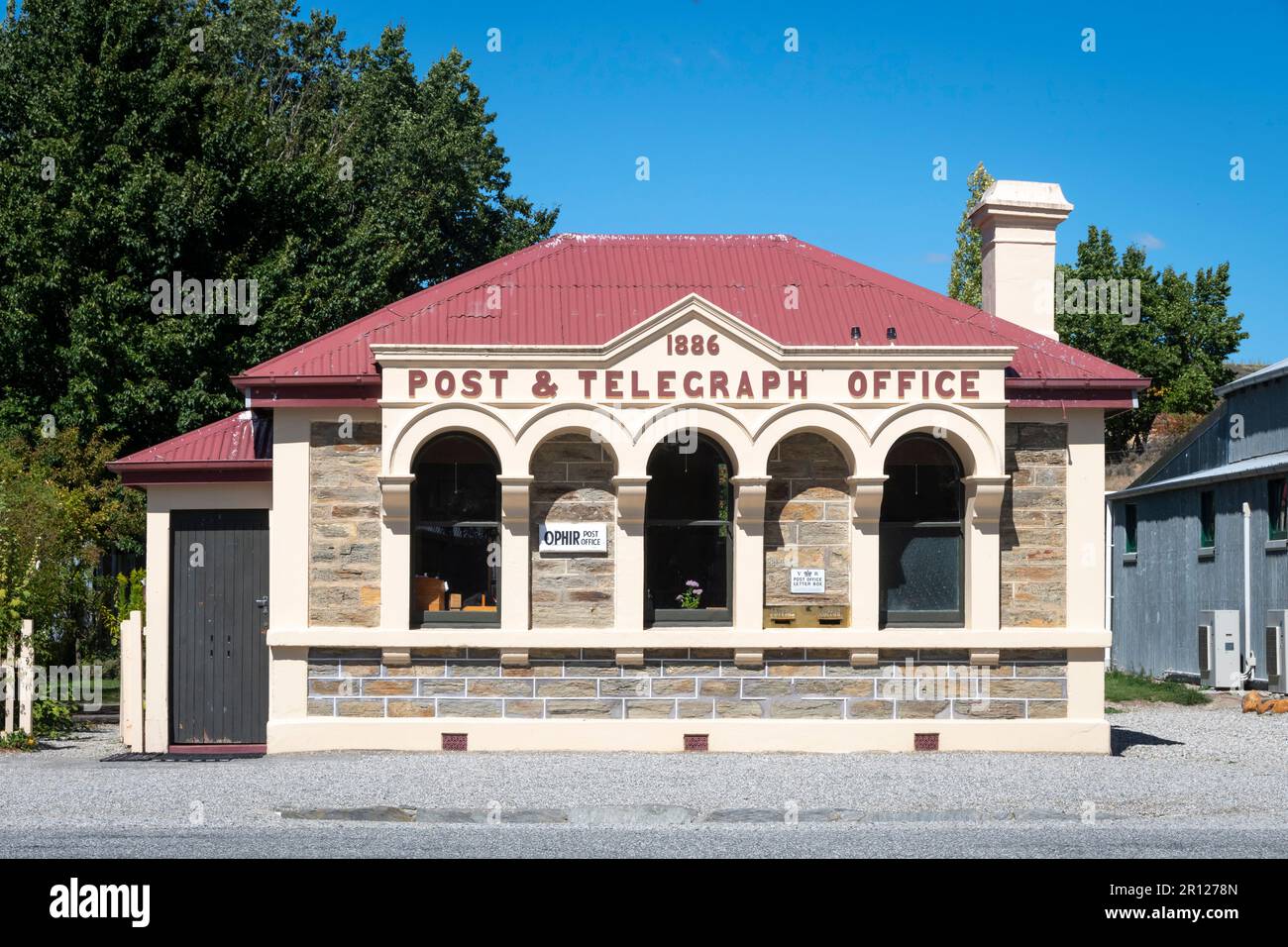 Post- und Telegrafenamt, Ophir, Central Otago, South Island, Neuseeland Stockfoto