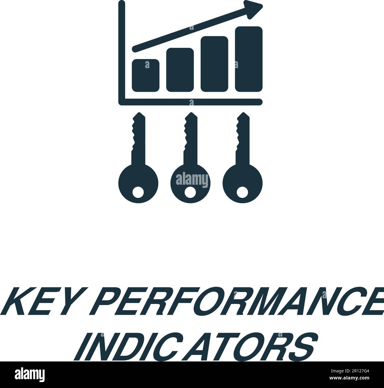 Symbol für Key Performance Indicator (Leistungskennzahl). Einfarbiges einfaches Schild aus der Business Concept Collection. Symbol für Leistungskennzahlen für Logo, Vorlagen, Web Stock Vektor