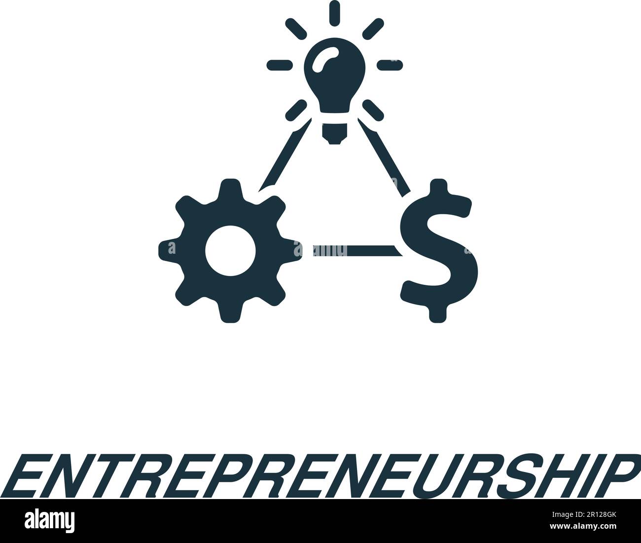 Symbol für Unternehmergeist. Einfarbiges einfaches Schild aus der Business Concept Collection. Symbol für Unternehmergeist mit Logo, Vorlagen, Webdesign und Infografiken Stock Vektor