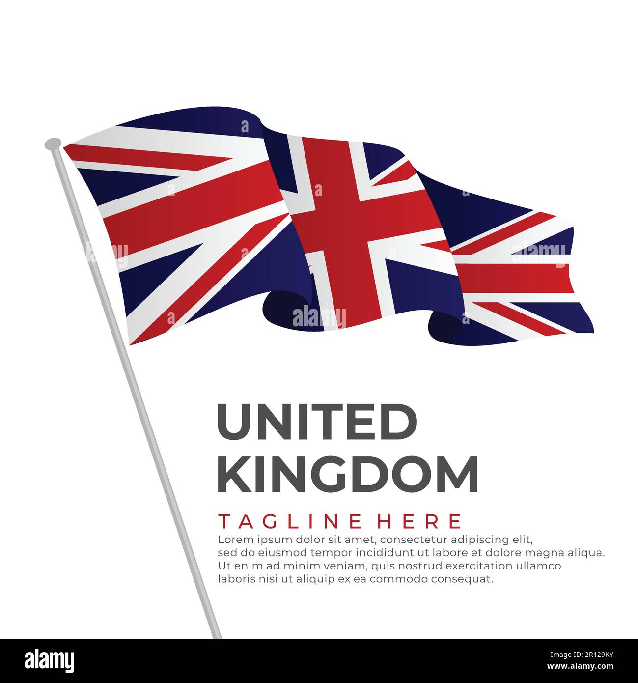 Schablonenvektor United Kingdom Flag modernes Design. Vektordarstellung Stock Vektor