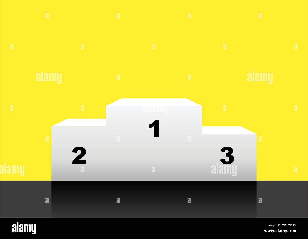 Weißes Podium für den ersten, zweiten und dritten Platz Stock Vektor