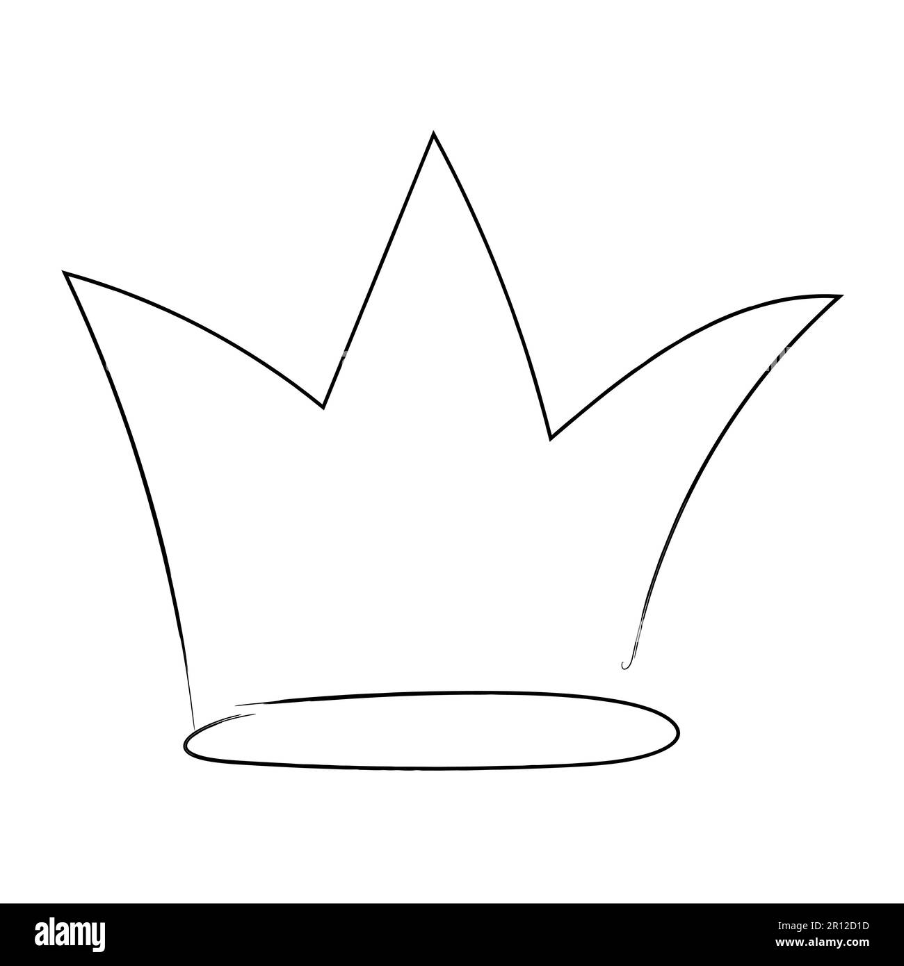 Königliche Krone, Königin oder Prinzessin diaden, Diadem, König im Kritzelstil, handgezeichnete Linie isoliert auf weißem Hintergrund. Vektordarstellung Stock Vektor