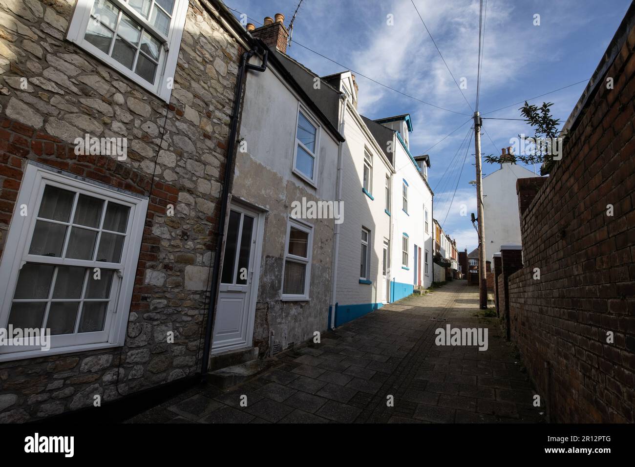 „Love Lane“, Weymouth Old Town and Harbour, Weymouth, Dorset, England, Großbritannien Stockfoto