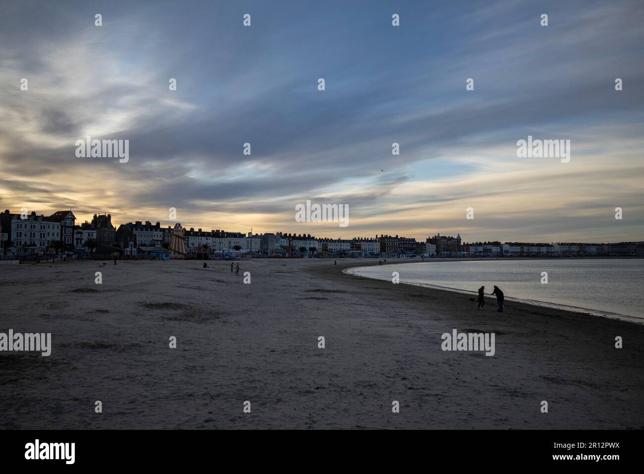 Weymouth Beach, Küstenstadt in Dorset, England, Großbritannien Stockfoto