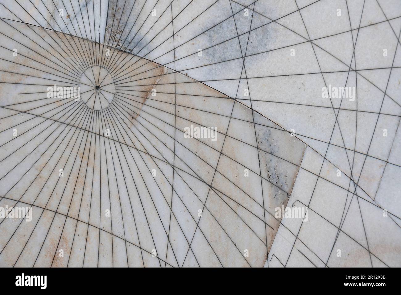 Detail eines Instruments in Jantar Mantar, Jaipur, Rajasthan, Indien Stockfoto