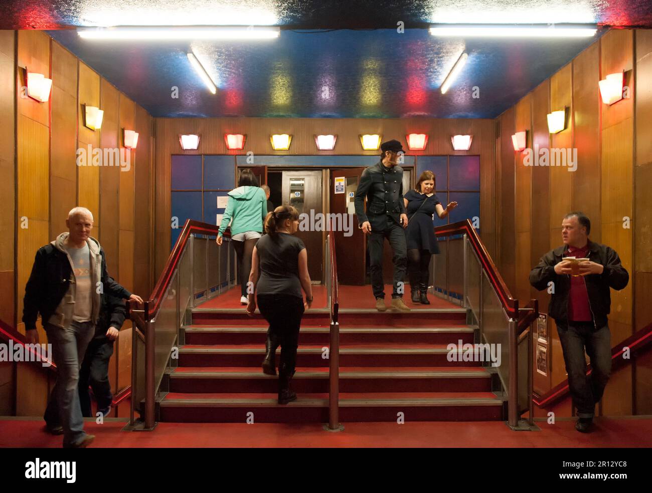 Die Eingangshalle oben, die Konzerthalle Barrowlands Ballroom in Glasgow, Schottland Stockfoto