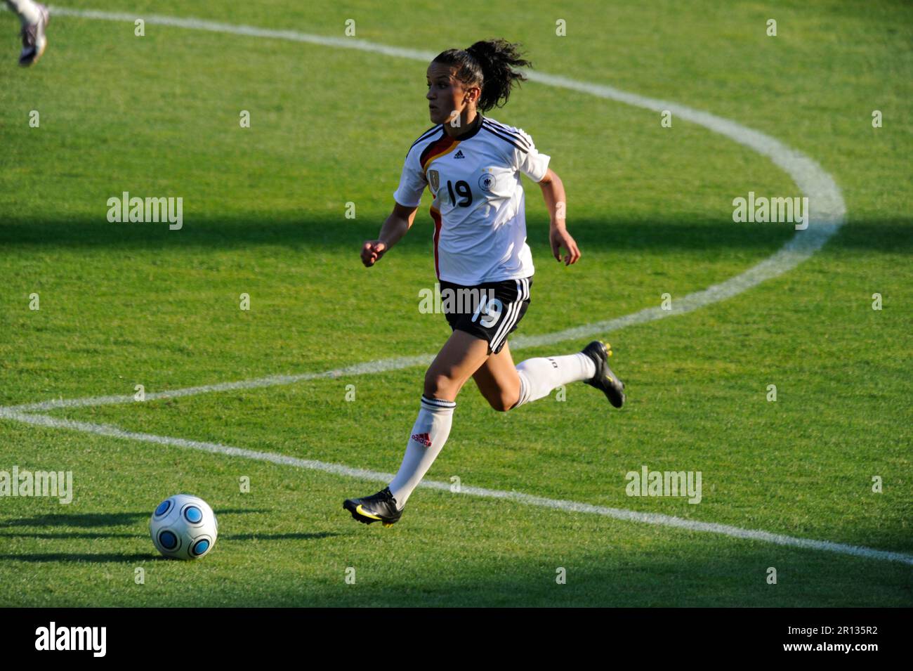 Fatmire Bajrahei Aktion Fußball Länderspiel, Freundschaftsspiel Deutschland - Russland 3:1, 6,8.2009. Stockfoto