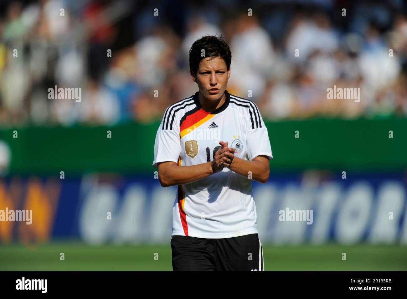 Linda Bresonik, Fußball Länderspiel, Freundschaftsspiel Deutschland - Russland 3:1, 6,8.2009. Stockfoto
