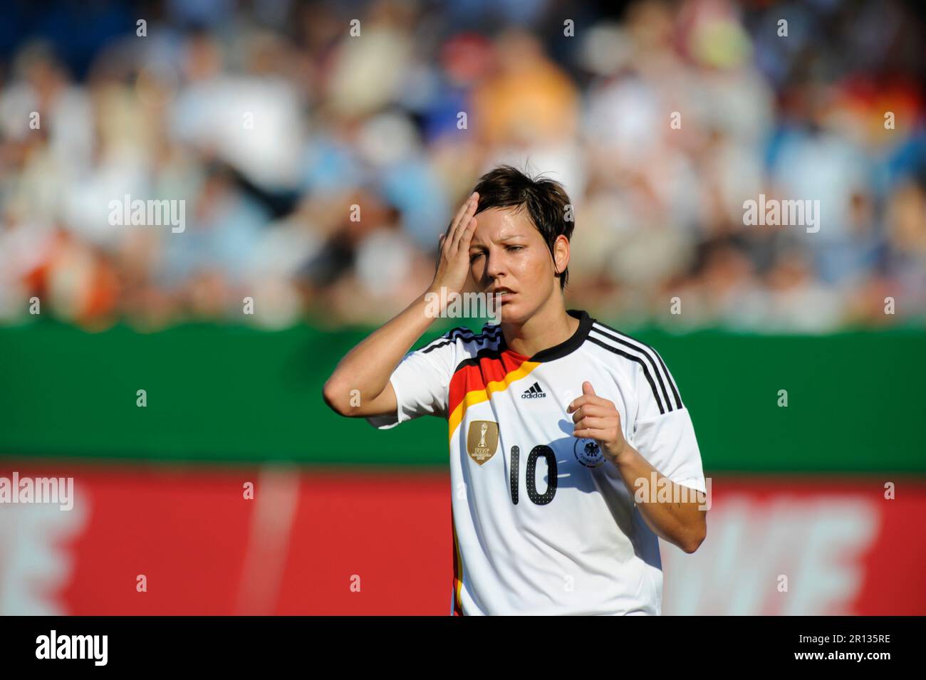 Linda Bresonik, Fußball Länderspiel, Freundschaftsspiel Deutschland - Russland 3:1, 6,8.2009. Stockfoto