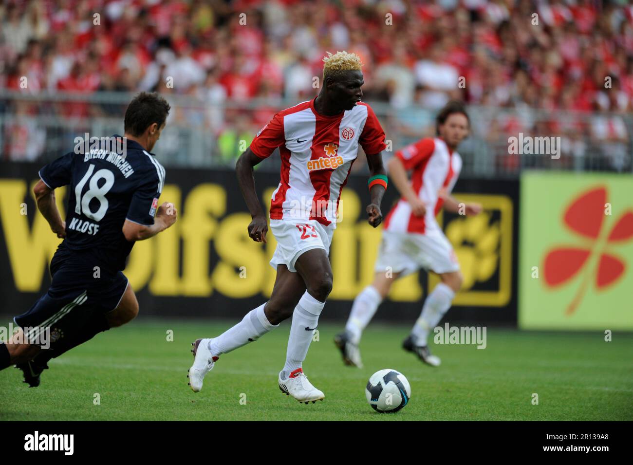 Aristide Bancé Aktion Fußball Bundesliga FSV Mainz 05 - FC Bayern München 2:1. 22,8.2009. Stockfoto