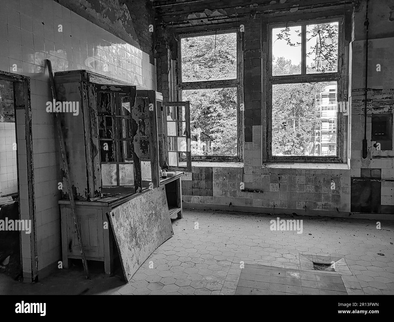 Lost Place Heilstätten, Lungenklinik, Deutschland Stockfoto