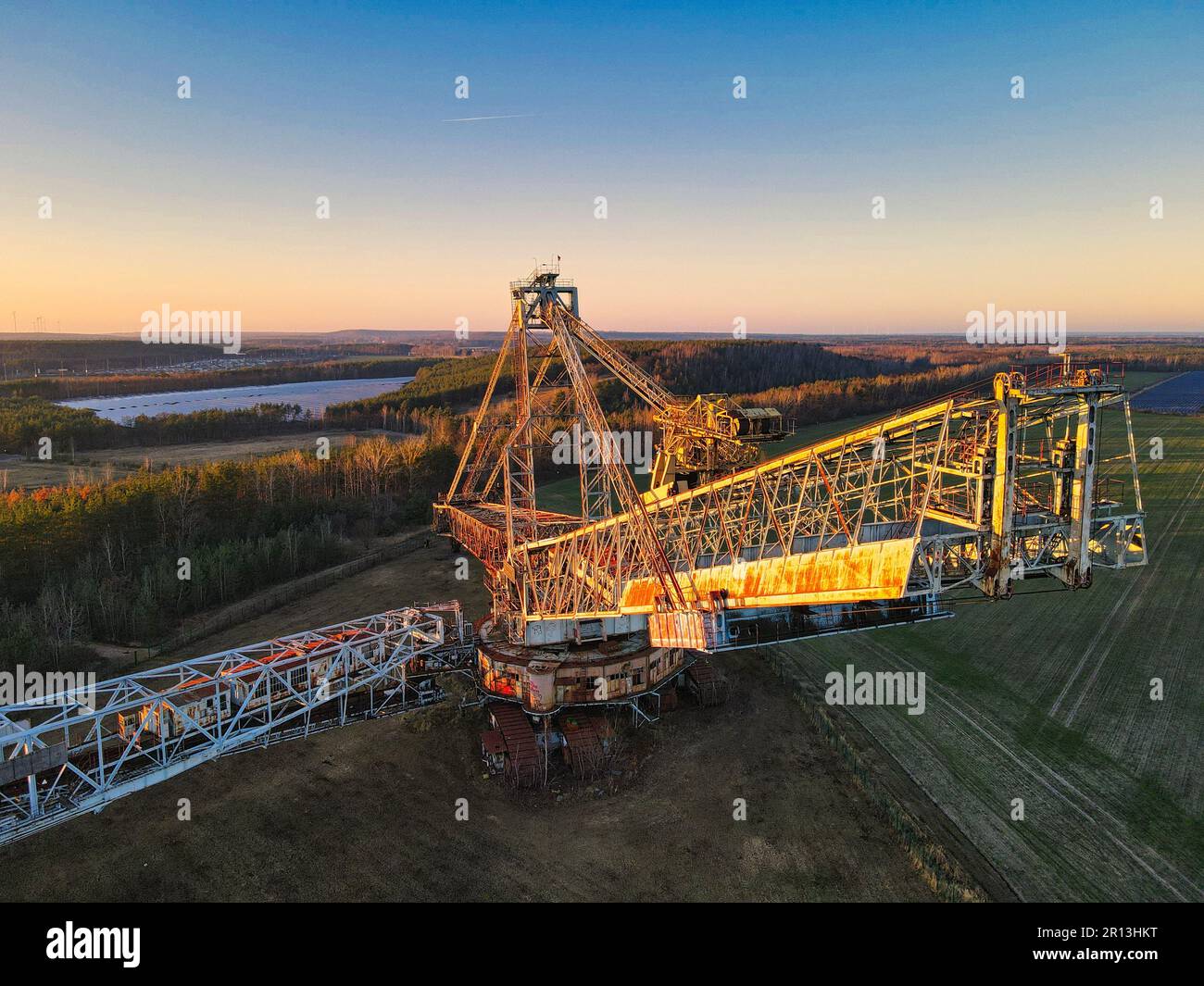 Verlorener Ort, Braunkohlebagger, in brandenburg, deutschland Stockfoto