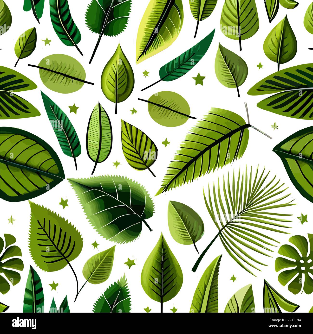 Nahtloses Muster mit grünen Blättern Stock Vektor