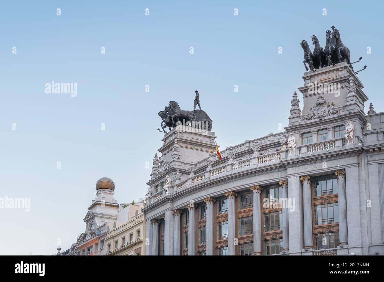 Ehemalige Bilbao Vizcaya Argentaria Bank (BBVA) in der Gran Via Street - Madrid, Spanien Stockfoto