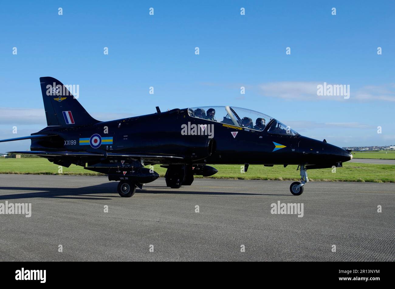 BAE Hawk T1A, XX199, 208 Squadron, RAF Valley, Anglesey, Anglesey, Nordwales, Stockfoto