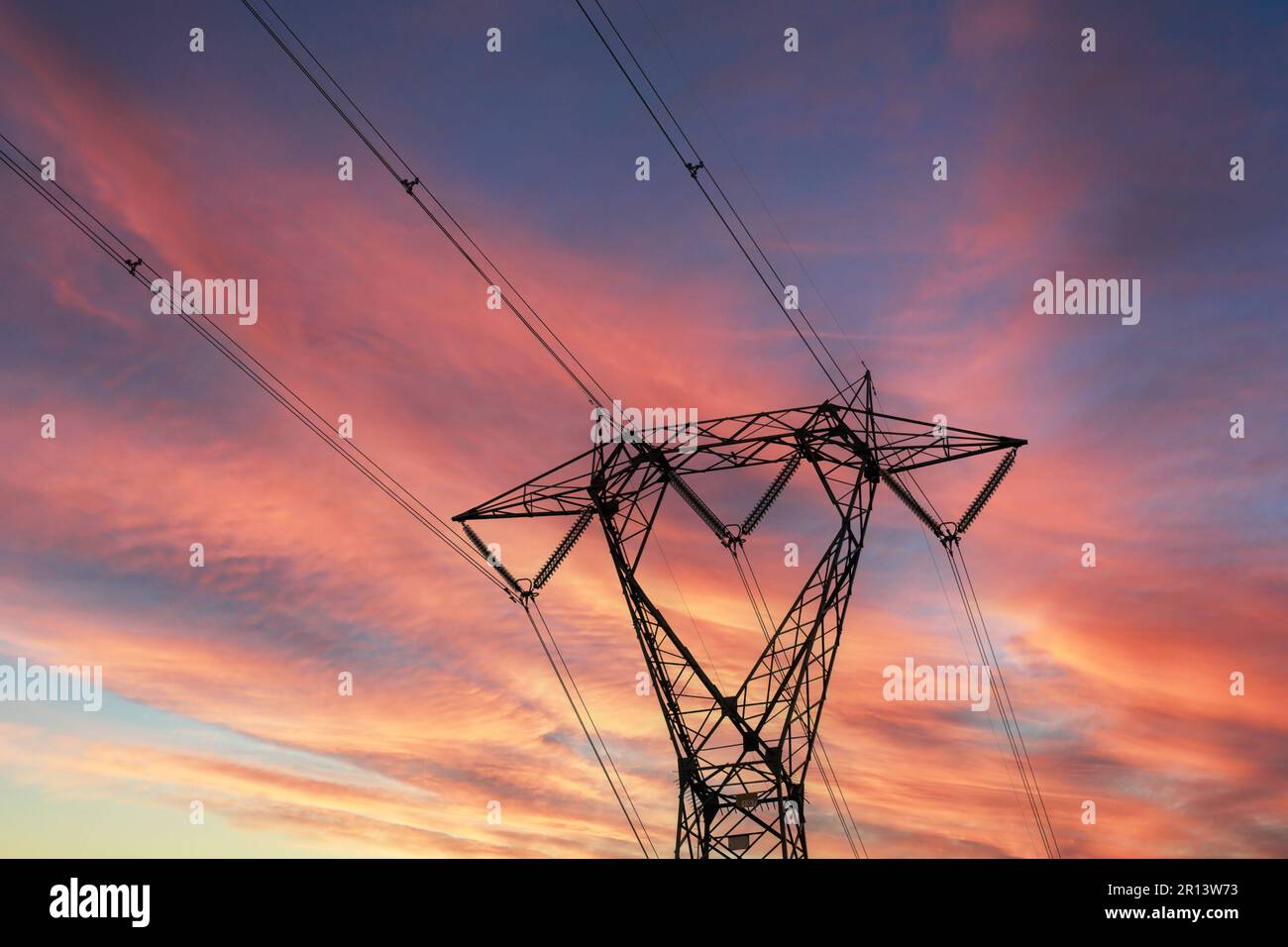 Energieübergangsleitung Stockfoto