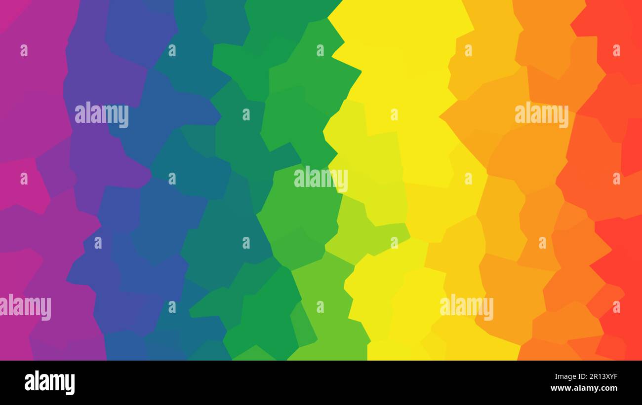 3D Regenbogenhintergrund, Homosexualstolz, LGBTQ-Themen in mehreren Farben mit sichtbaren Bausteinen auf dem Hintergrund. Stockfoto