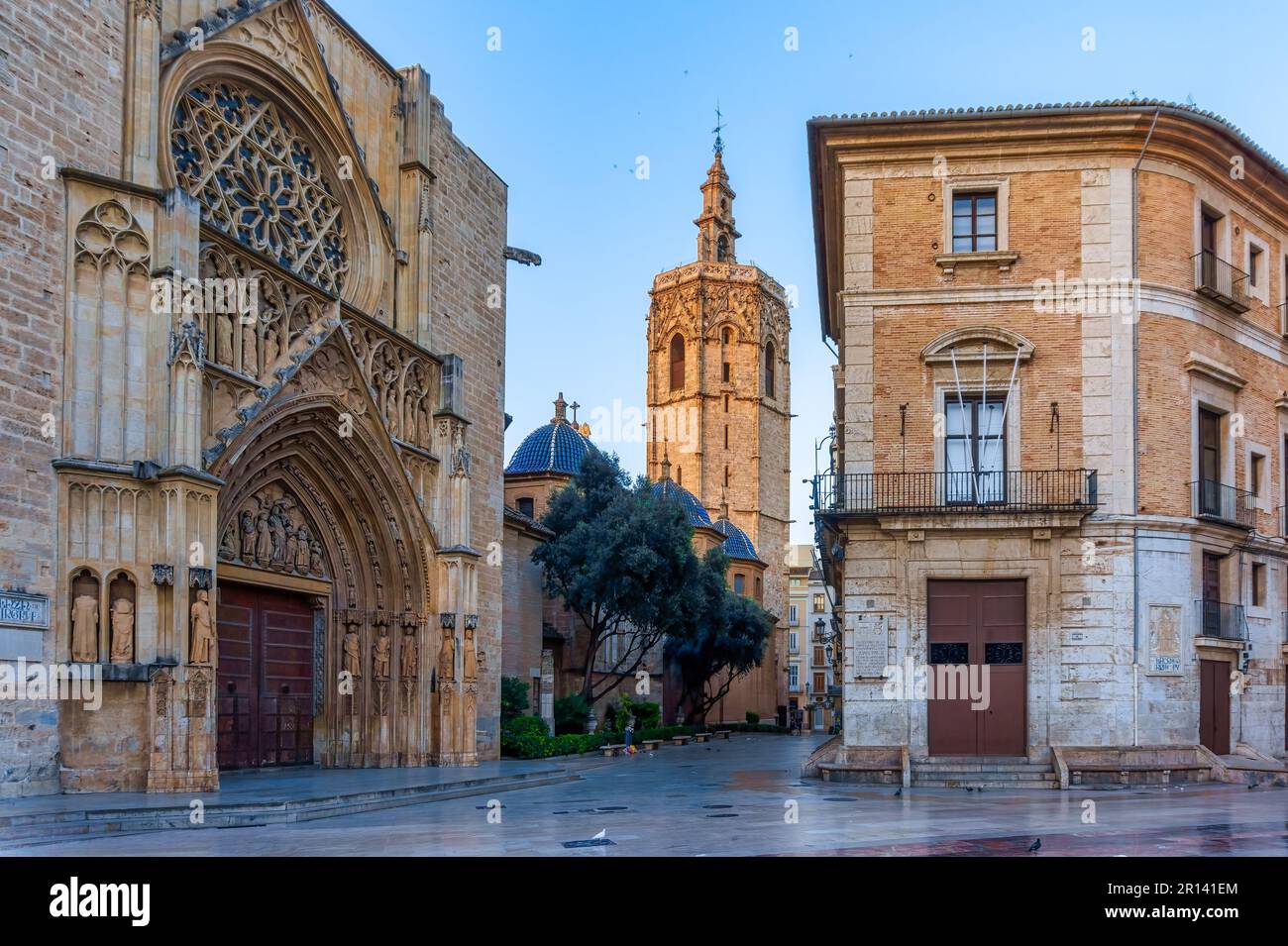 Alte Architektur der Kathedrale in Valencia, Spanien Stockfoto