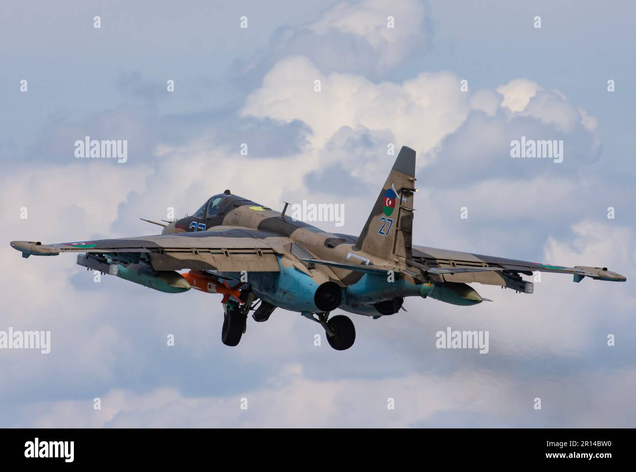Sukhoi SU-25 von der Aserbaidschanischen Luftwaffe Konya Turkiye Anatolian Eagle 2023 Übungen werden in Konya fortgesetzt Stockfoto