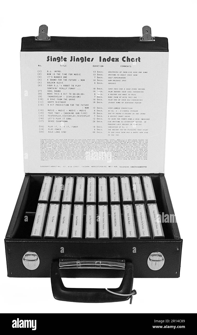 Jingle Bänder, Set One, Euroscope Marketing, DJ, Disco, Radio, circa 1980, Archiv, Foto von BaxWalker Stockfoto