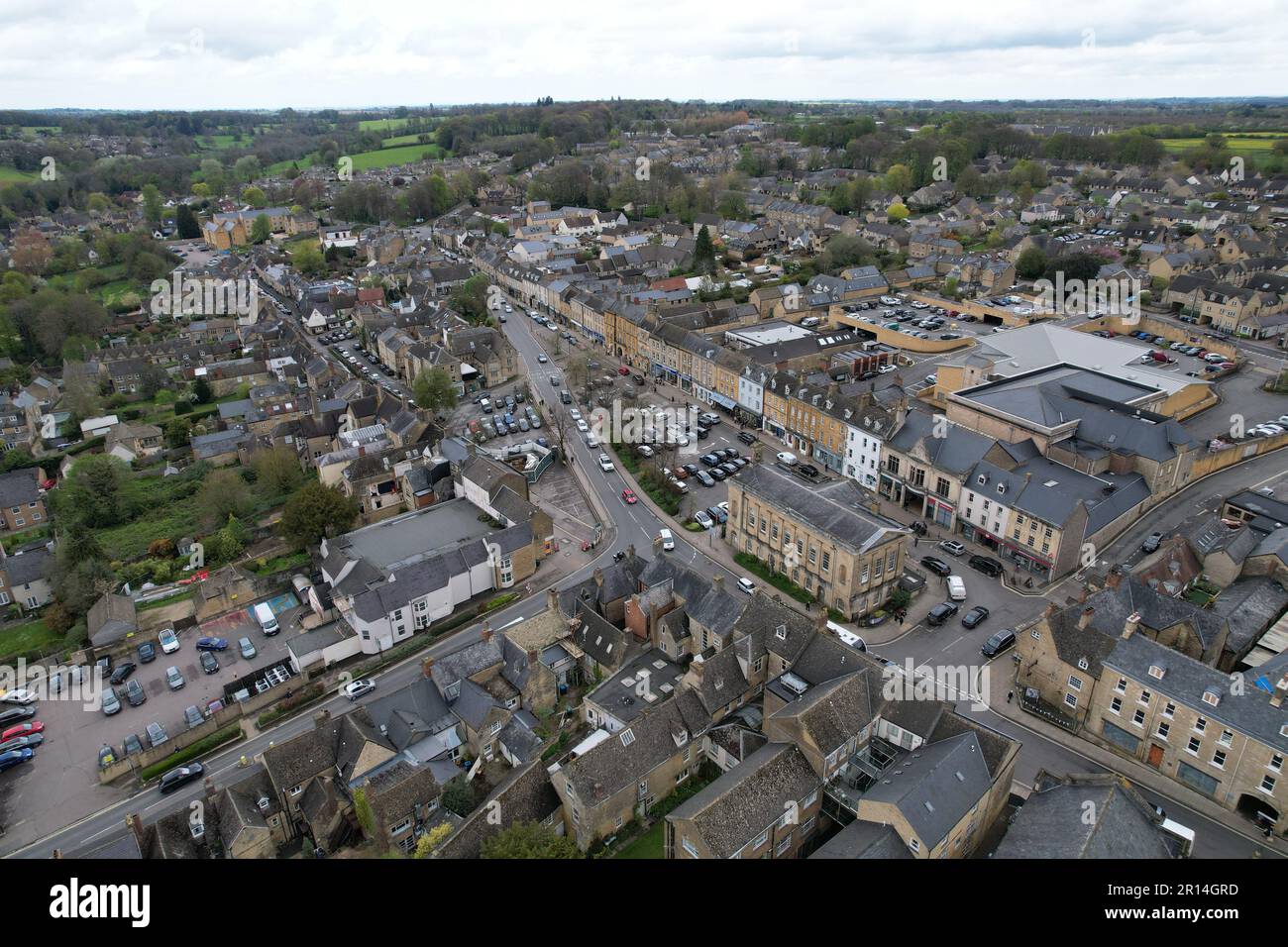 Chipping Norton Oxfordshire UK Drohne aus der Vogelperspektive Stockfoto