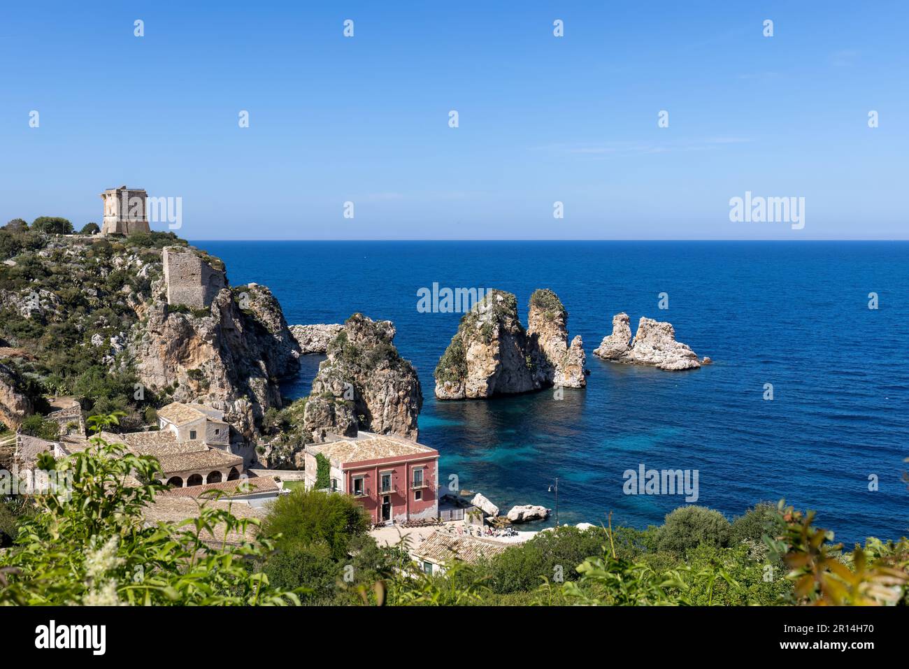 Scopello Beach in der Provinz Trapani in Sizilien, italien. Stockfoto